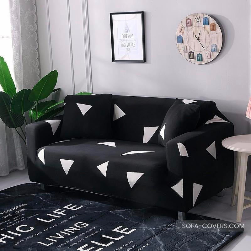 Black and white sofa cover