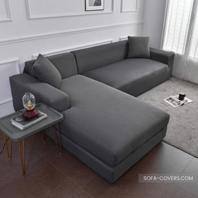 Dark grey couch cover sectional