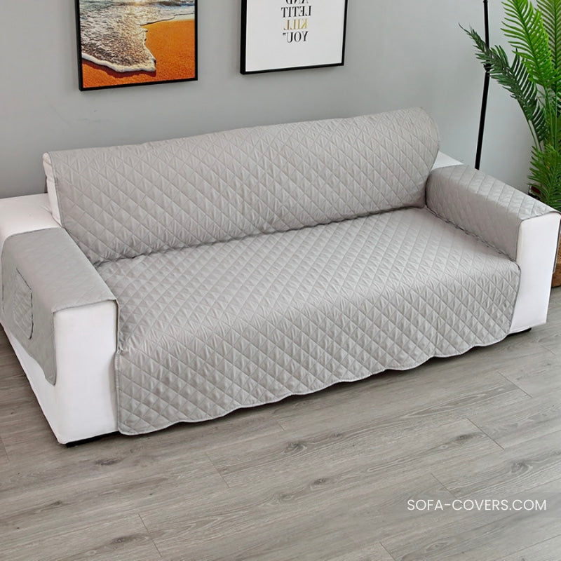 Grey sofa protector