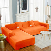 Orange velvet couch cover
