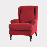 Red wingback chair cover